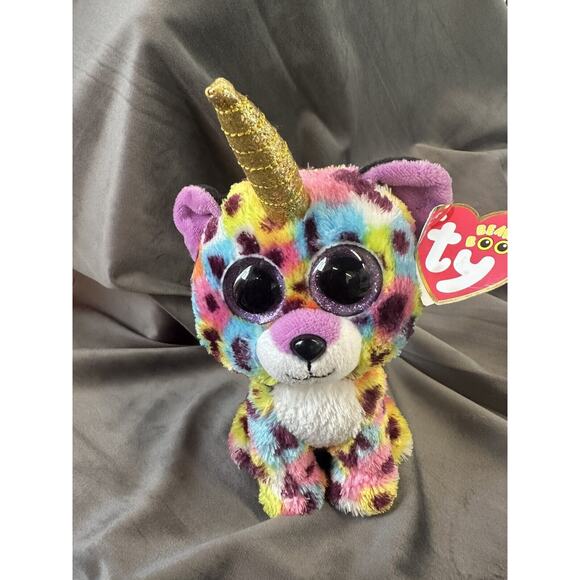 Ty Beanie Boos 6" Giselle the Leopard Unicorn 2021 Bean Bag Plush No Tag - Picture 2 of 9